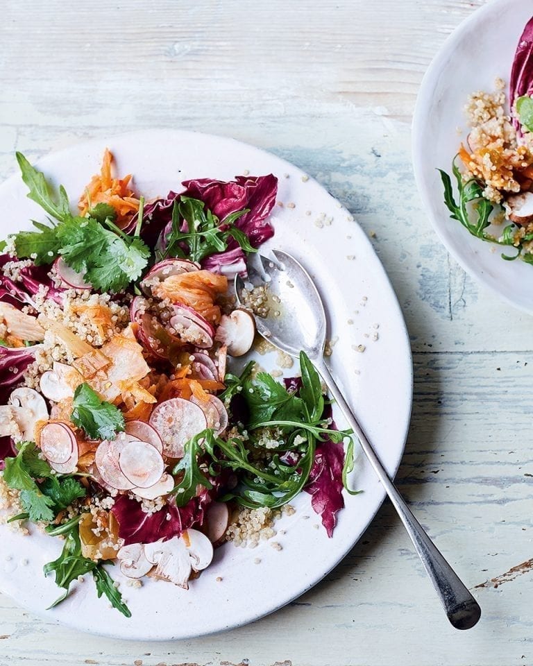 Kimchi and quinoa salad