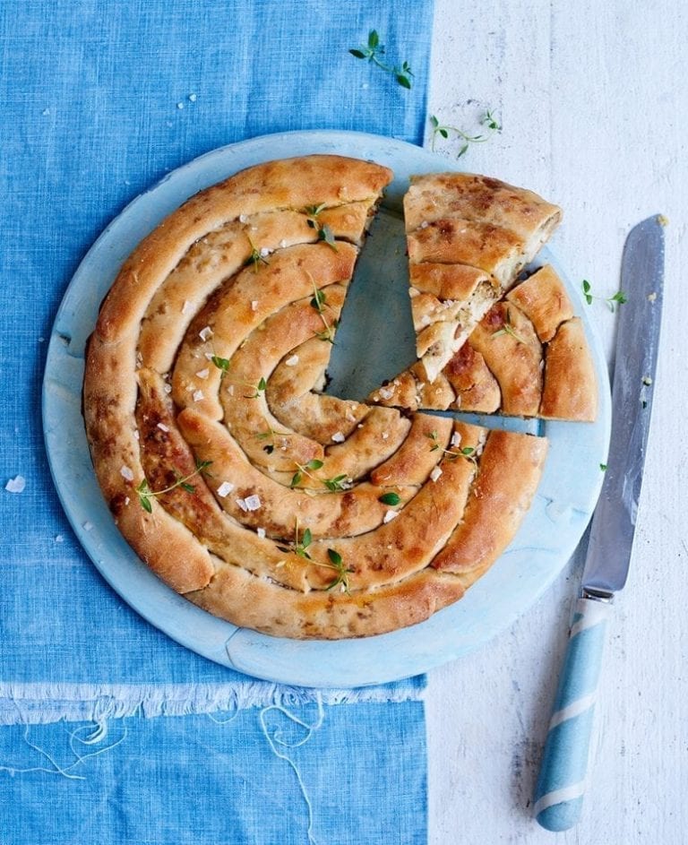 Sausage, chilli and mozzarella stuffed flatbread