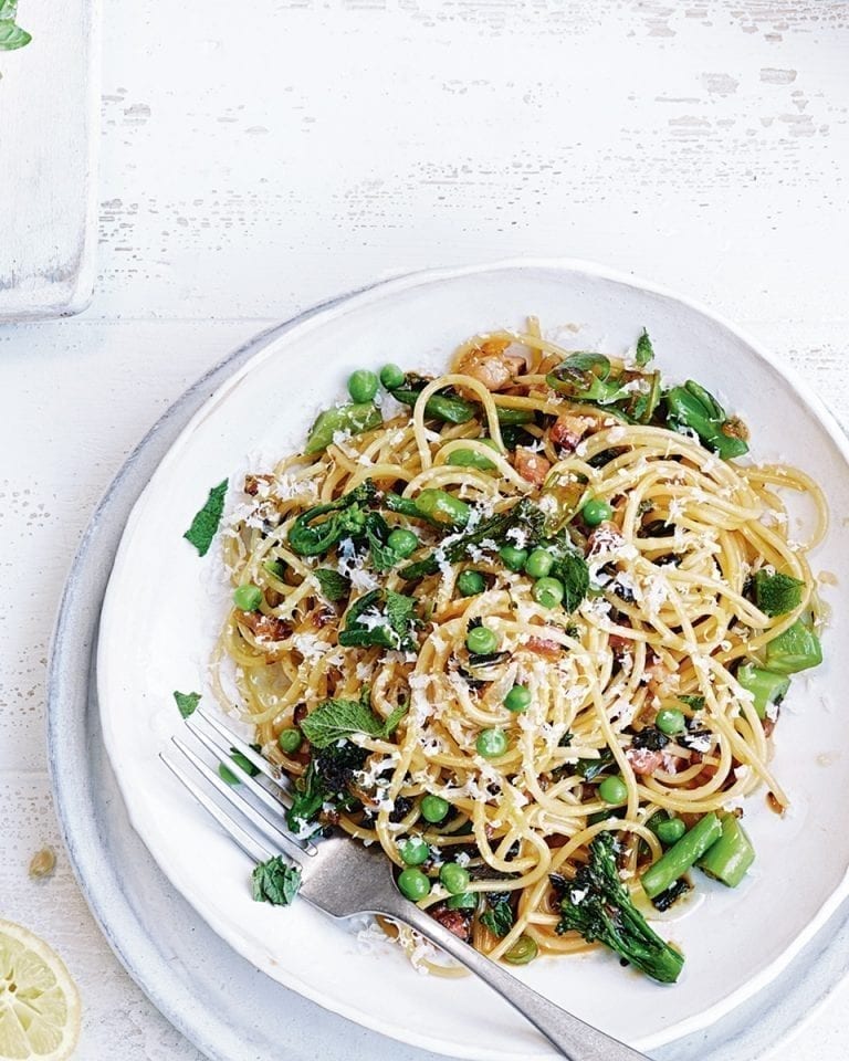 Summer vegetable carbonara