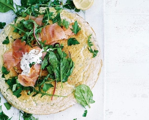 Potato and hot smoked salmon salad