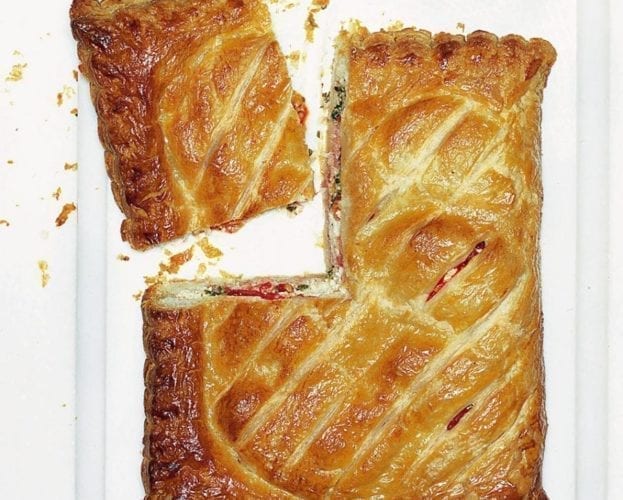 Cheat's tomato, ham and cheese turnover