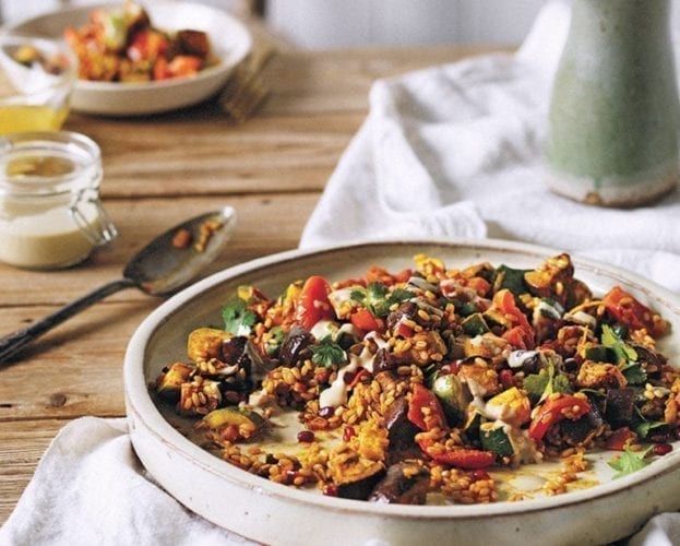 Jewelled freekeh salad