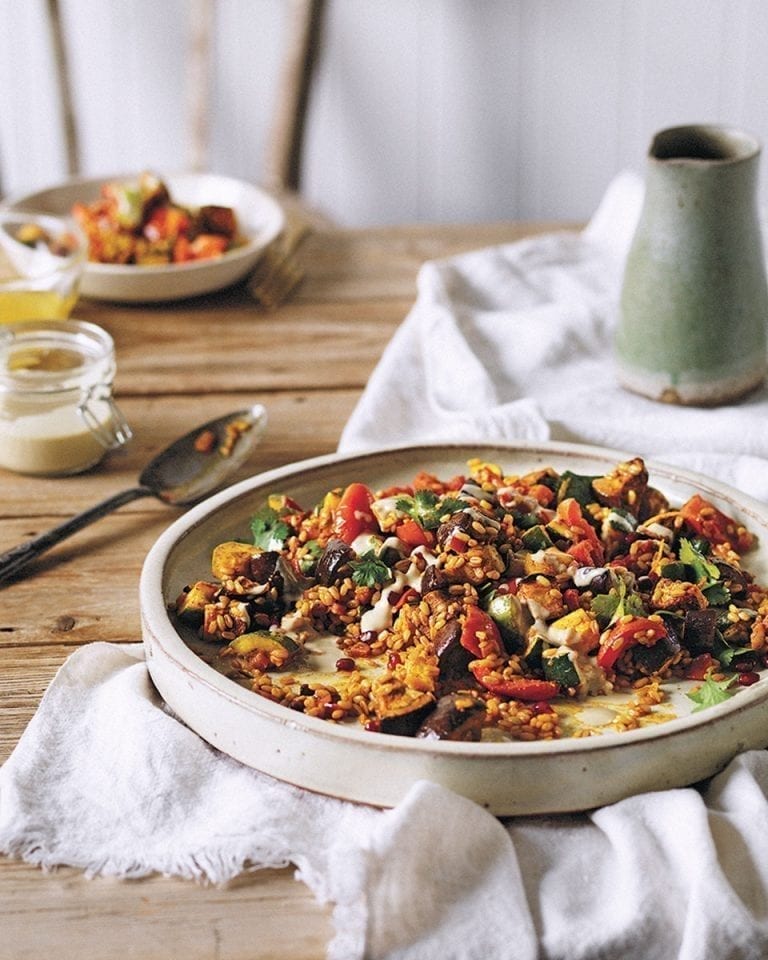 Jewelled freekeh salad