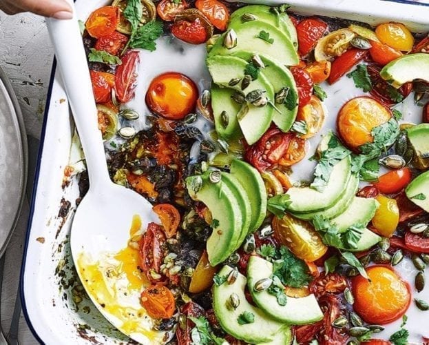 Mexican breakfast tortillas with avocado
