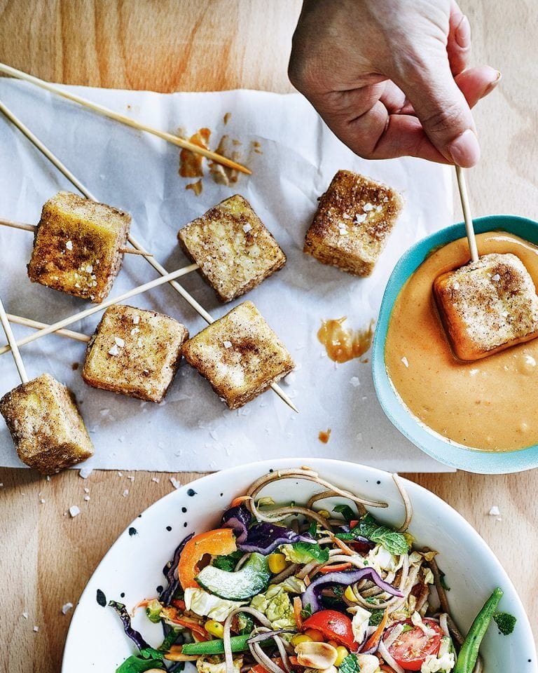 Five-spice smoked tofu nuggets