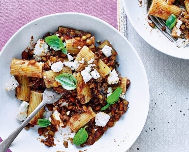 Mushroom, lentil and walnut ragu