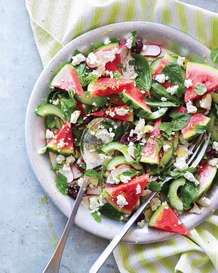 Summery watermelon and feta salad