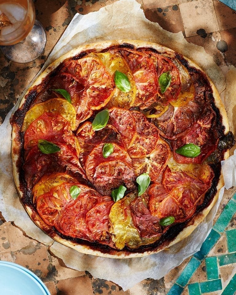 Tomato and tapenade tart