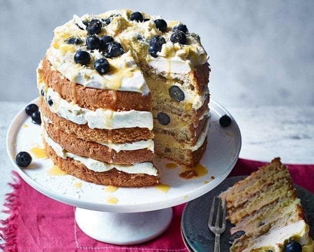 Blueberry mousse cake