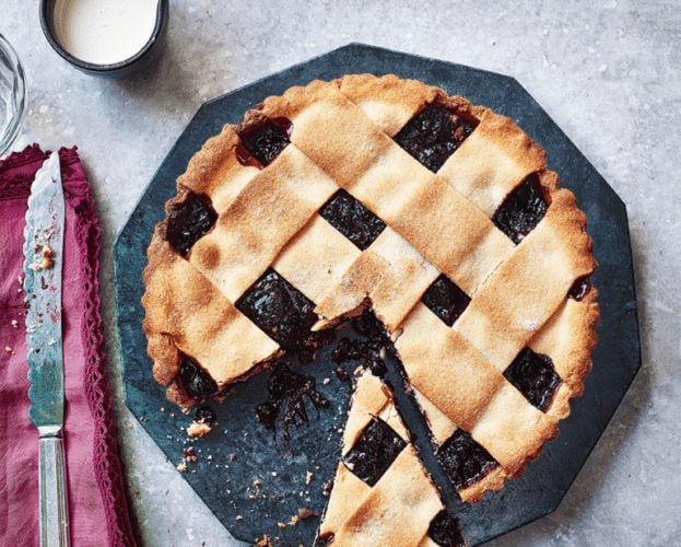 Berry jam lattice tart