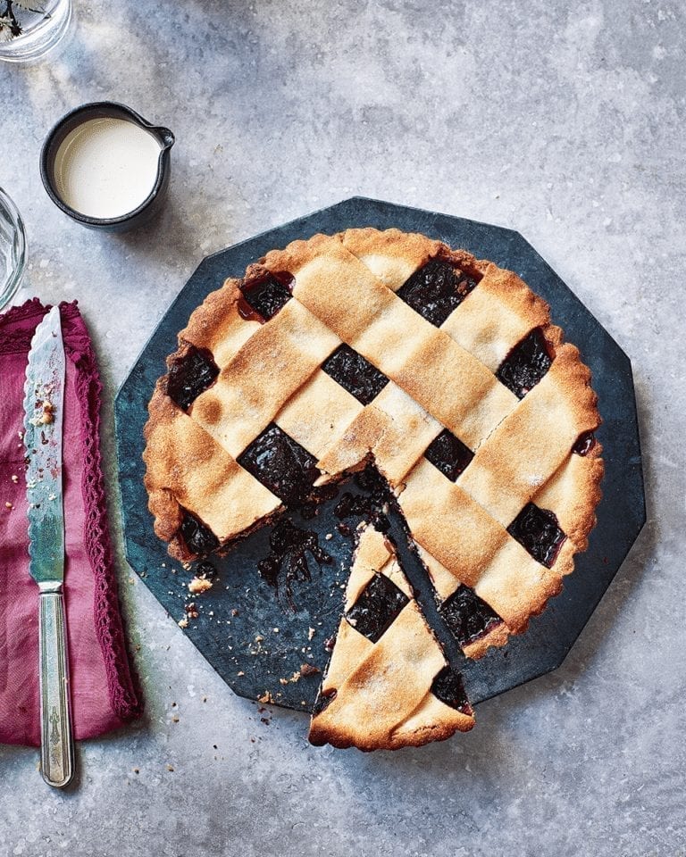 Berry jam lattice tart