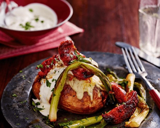 Chilli crab jacket potatoes