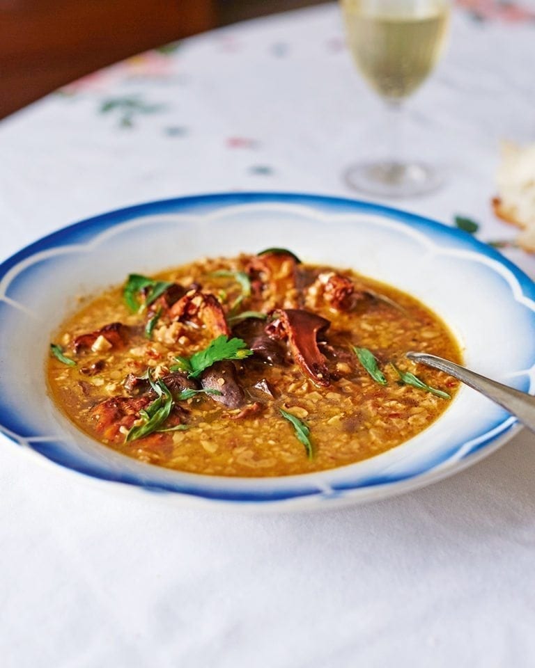 Shechamandy (walnut soup) with mushrooms recipe | delicious. magazine