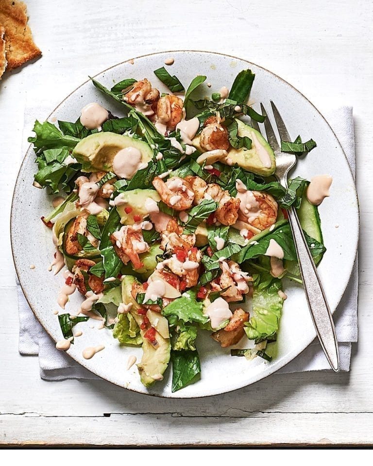 Lime, basil and chilli prawn cocktail salad