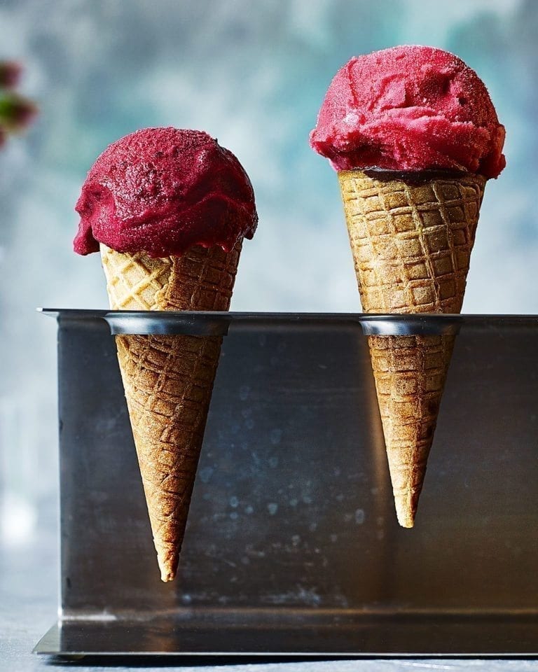 Raspberry sorbet delicious. magazine