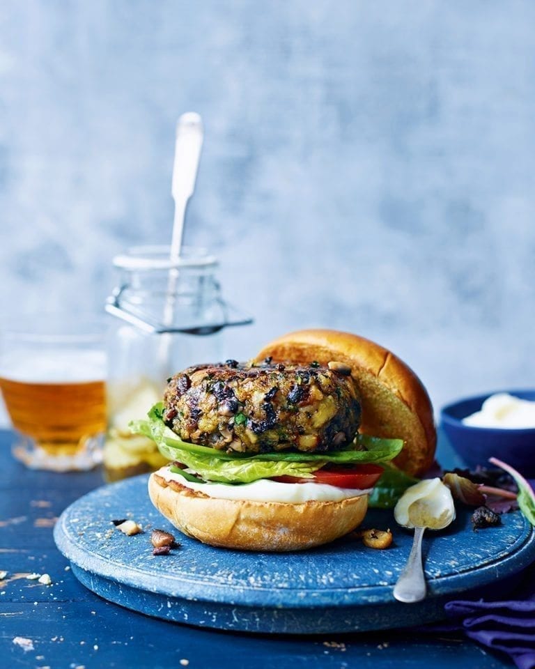 Mushroom and celeriac truffle burger