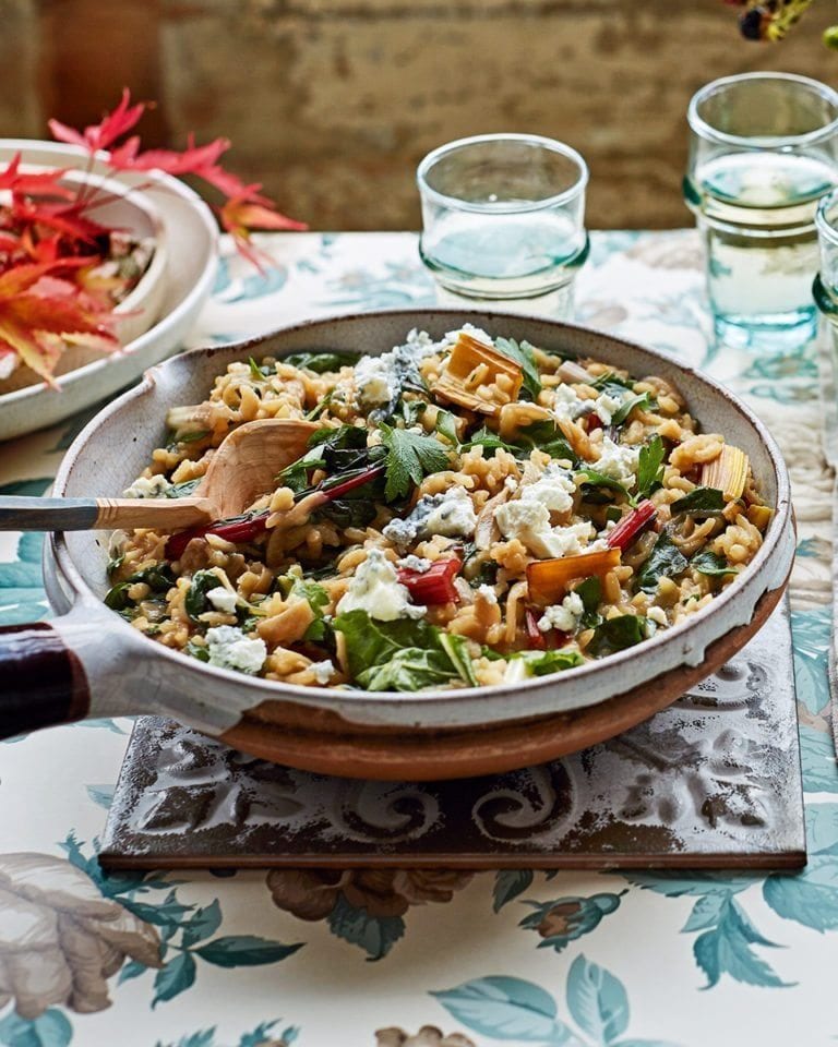 Caramelised onion risotto with ale and balsamic vinegar