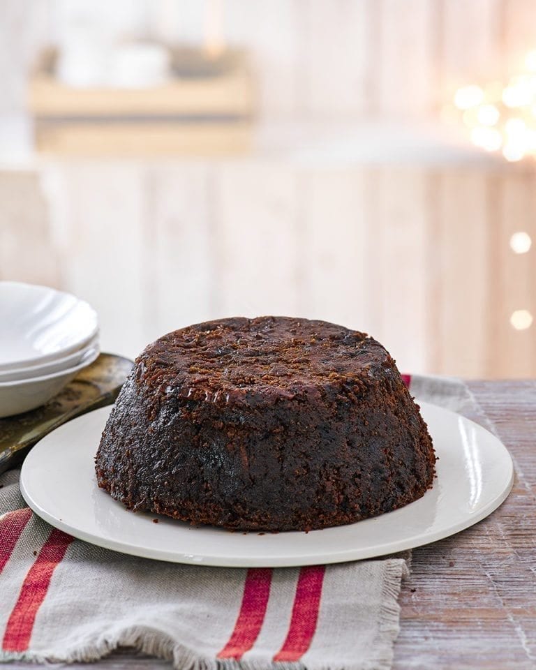 Lighter chocolate Christmas pudding