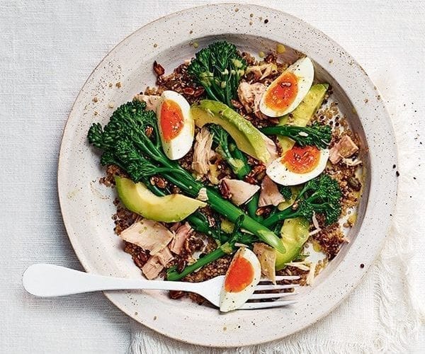 Salmon and quinoa tzatziki salad