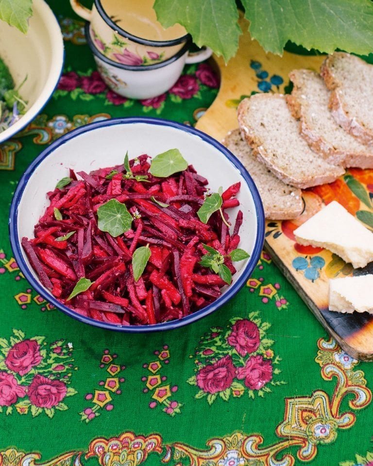 Beetroot and apple pickle with caraway and coriander