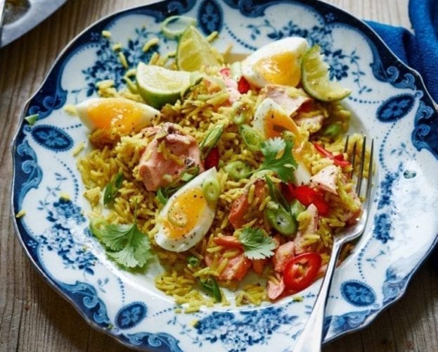 Salmon and egg kedgeree