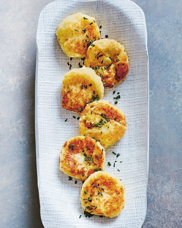 Potato dumplings stuffed with curd cheese