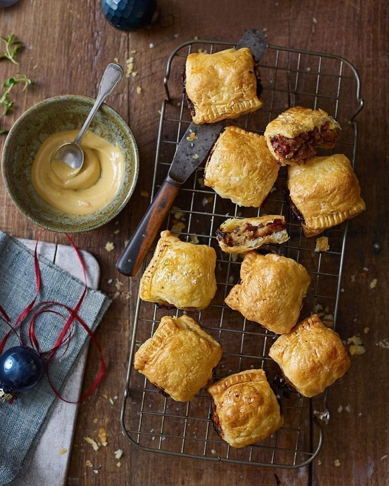 Prune and apple sausage rolls