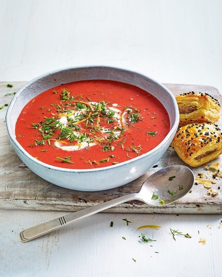 Beetroot and red cabbage soup recipe delicious. magazine