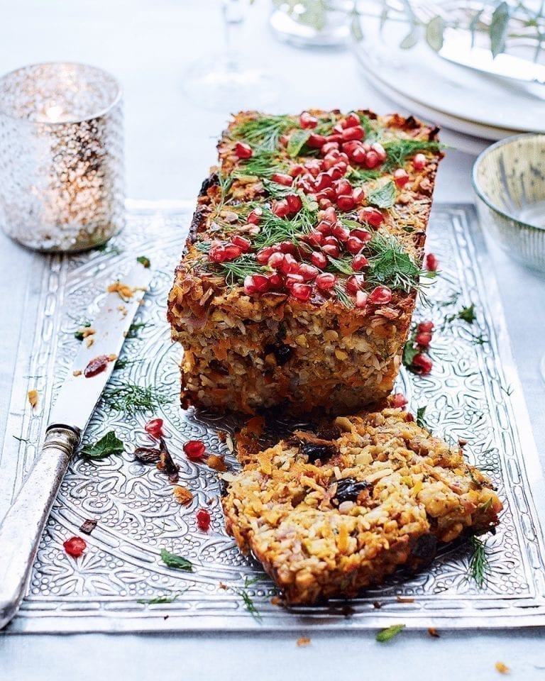 Halloumi and pistachio nut roast