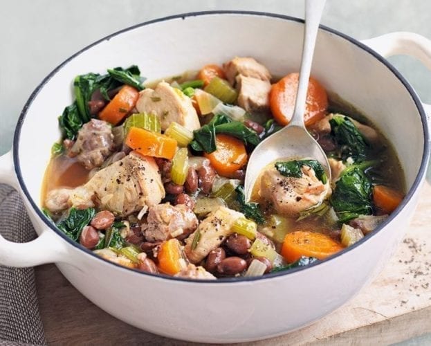 Chicken stew with lemon and herb crumb topping
