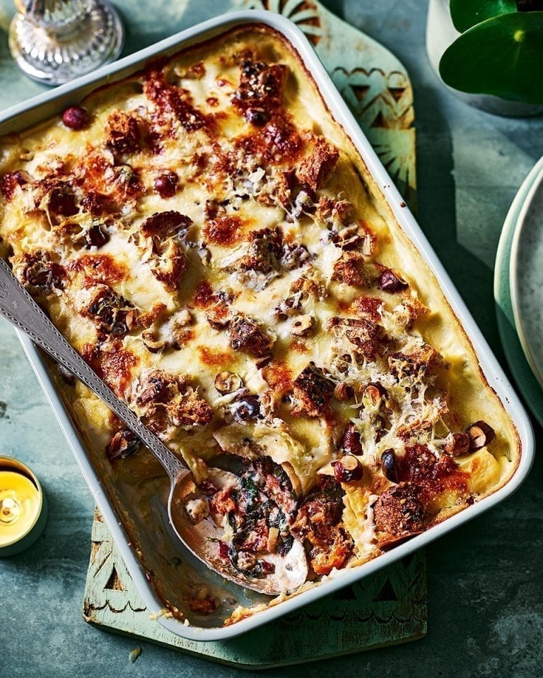 Squash, chard and hazelnut cannelloni