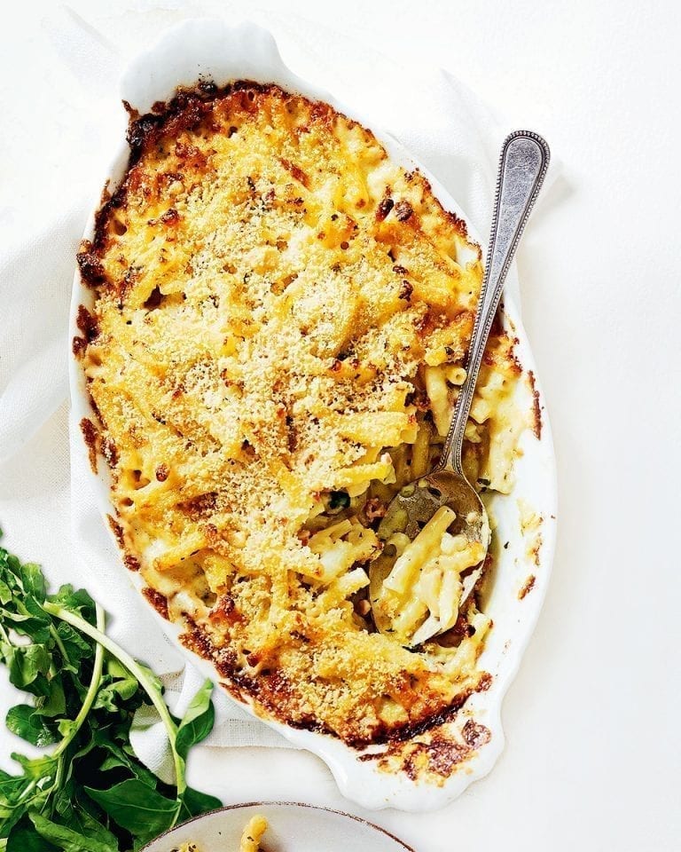 Cauliflower, pancetta and taleggio bake