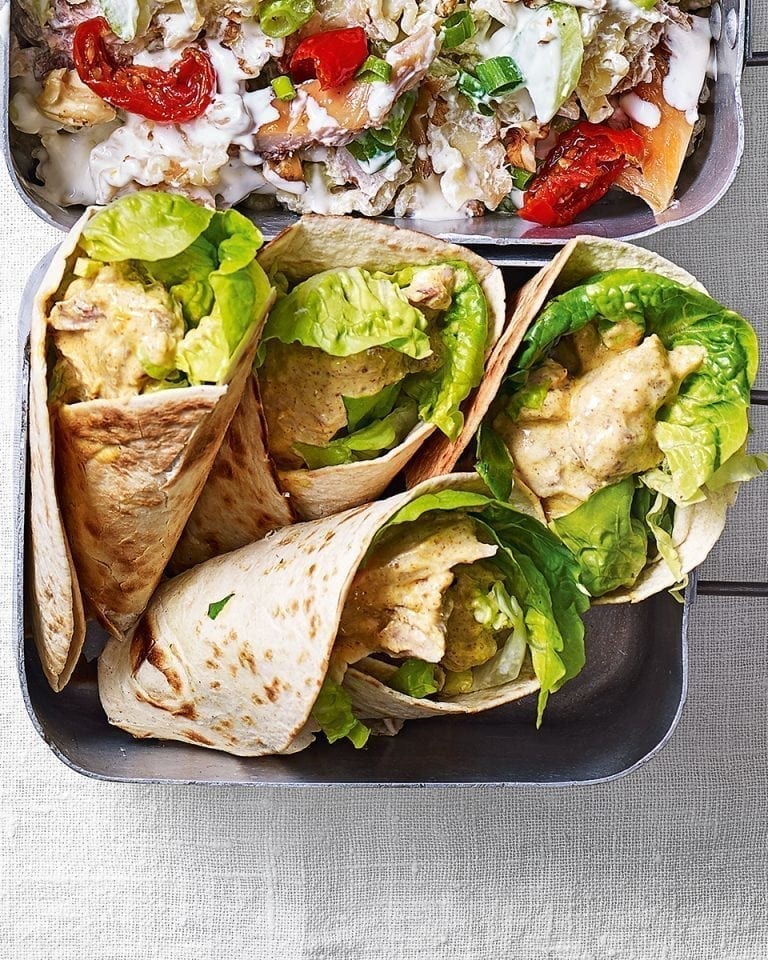 Curried chicken wraps