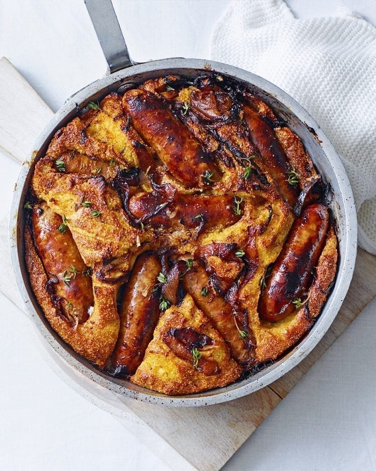Cornbread toad in the hole