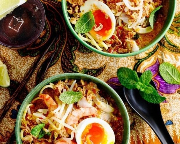 Butternut squash and cauliflower laksa with rice noodles