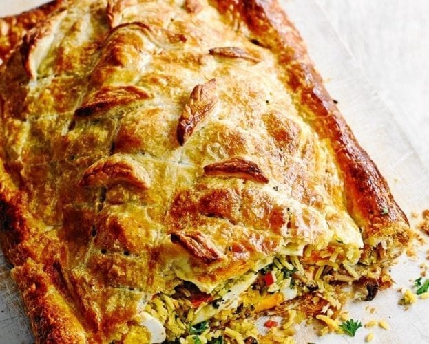 Salmon coulibiac (pie)
