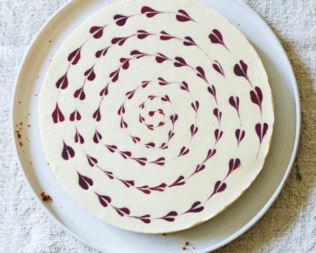 Lingonberry and orange cheesecake