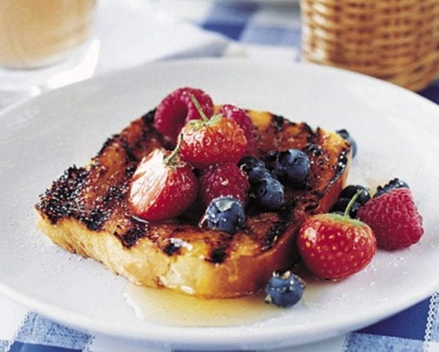 Pan-charred brioche with fruit