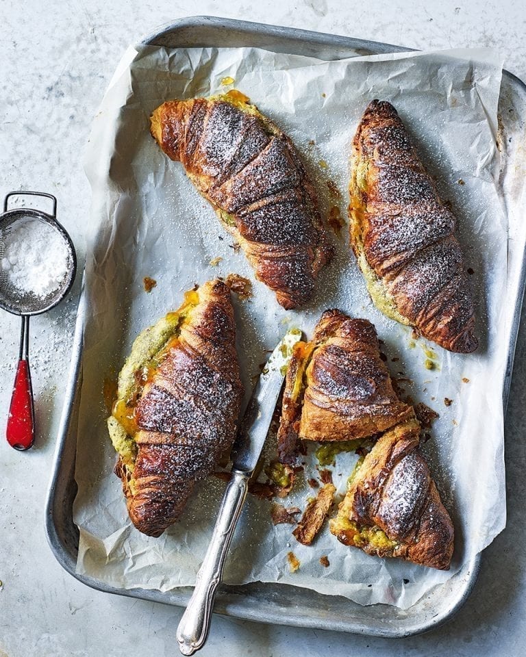 Apricot and pistachio cheat’s croissants