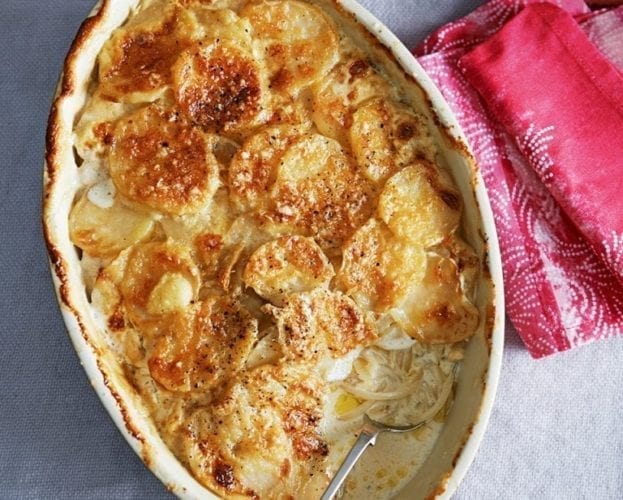 Potato gratin with Lancashire cheese