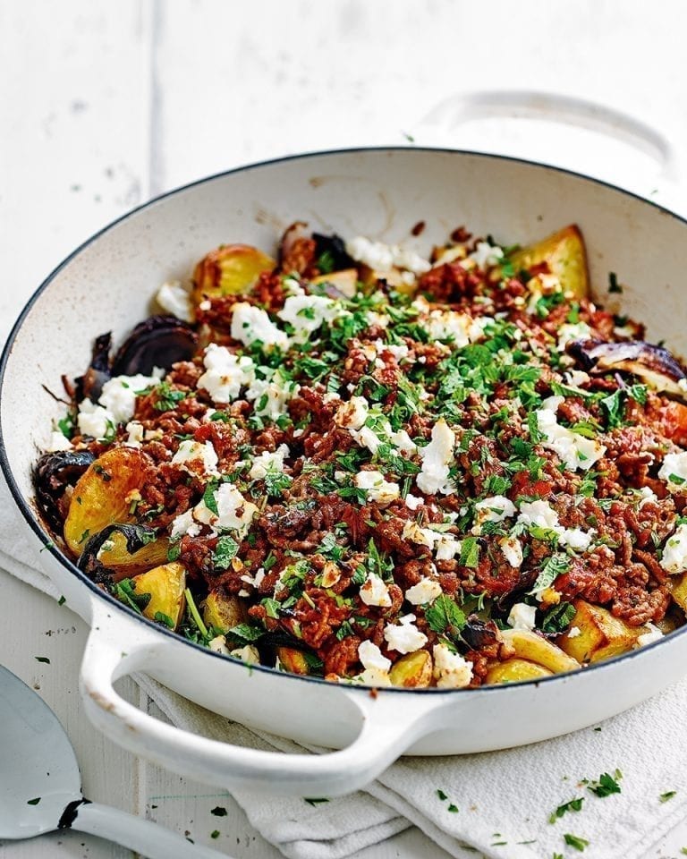 Harissa beef and crispy potatoes