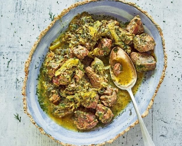 Lamb one-pot with herby dumplings