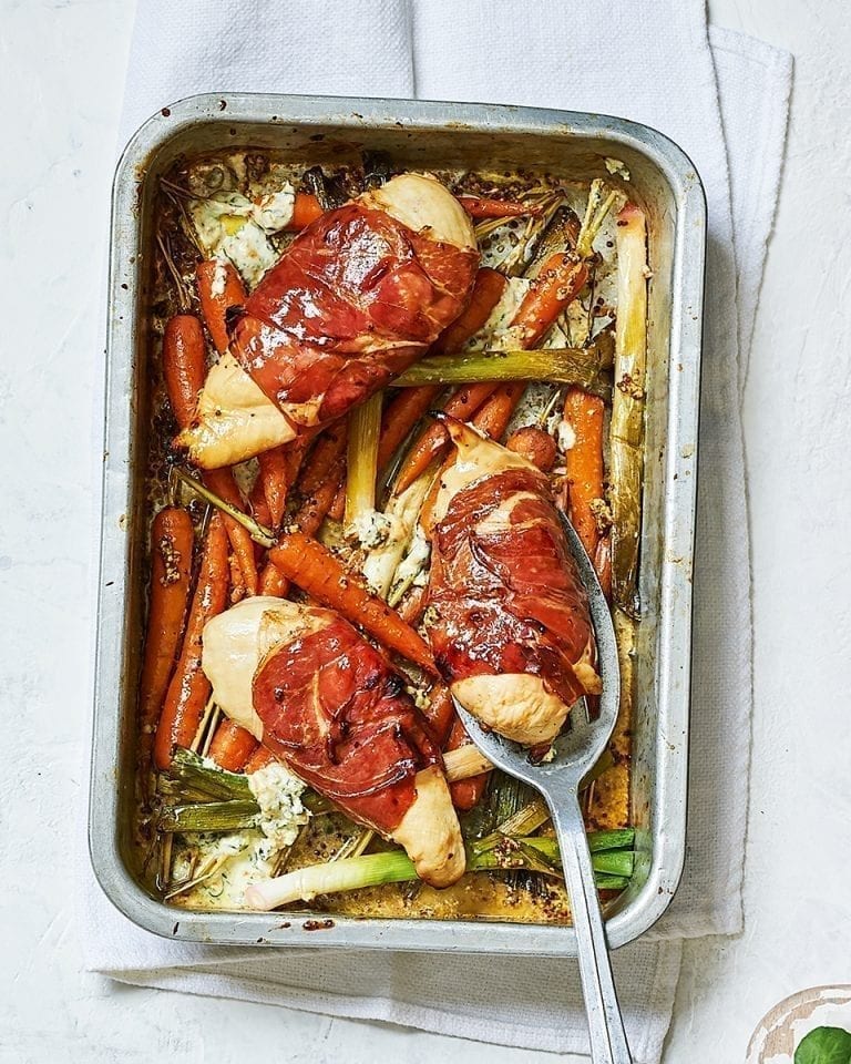 Orange and tarragon chicken traybake