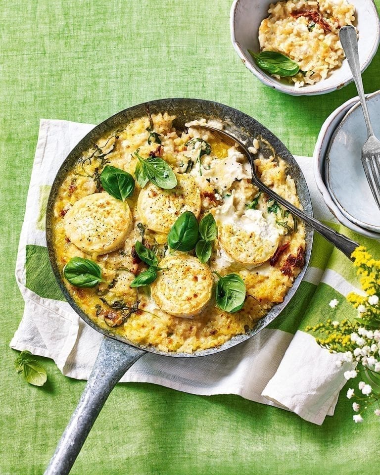 Goat’s cheese and sun-dried tomato risotto
