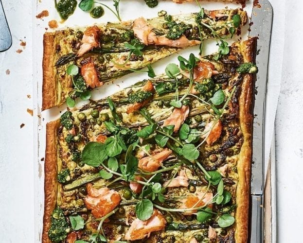 salmon asparagus tart