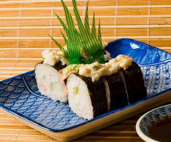 Prawn and cucumber squares (oshi sushi)