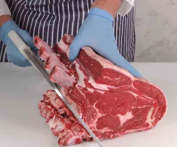 Roast rib of beef with mustard-seed crust