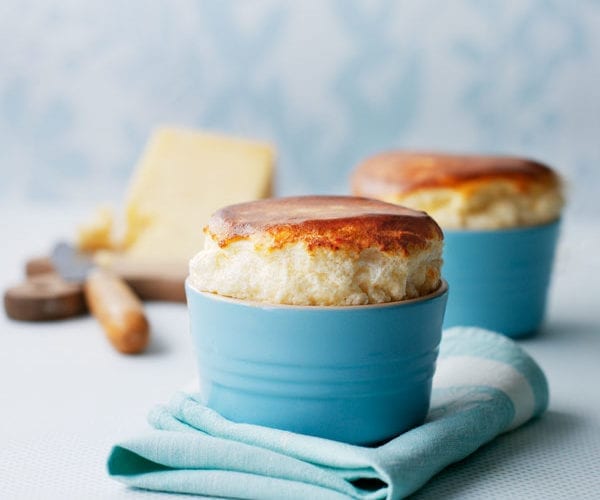 Apple soufflés with salted caramel sauce