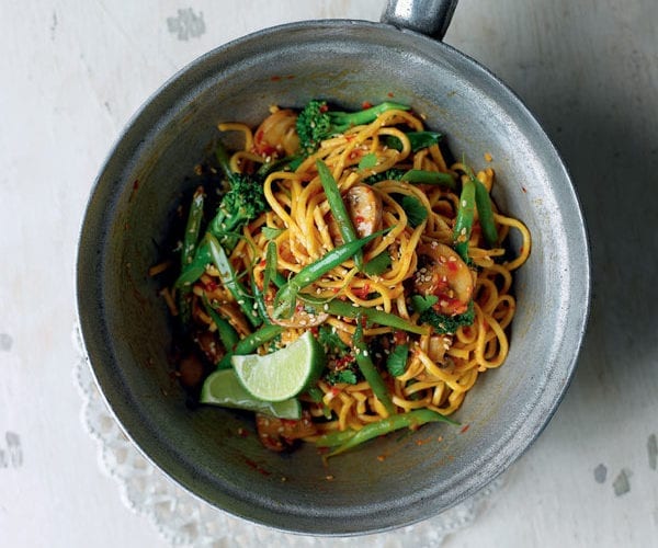 Pork and coconut curry noodle soup