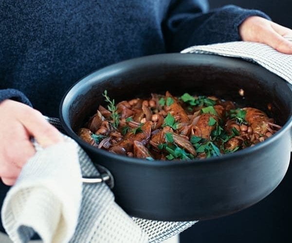 Sausage, chorizo and sherry casserole